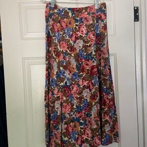 Sezane Tabata Midi Skirt October Flowers Size 36